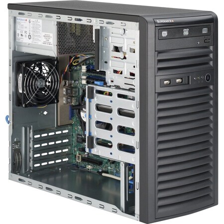 Supermicro SuperServer LGA1150 300W Mid-Tower Workstation Barebone System (Black) SYS-5038D-I