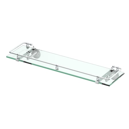 Gatco Premier Railing 20" Glass Shelf, Chrome 1438C