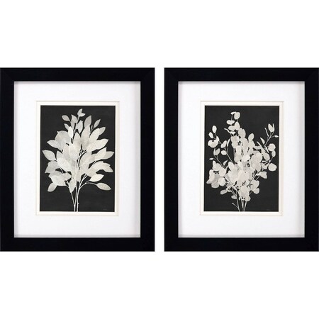 Homeroots Set Of Two Misty Branches Black Framed Wall Art, 2PK 649301