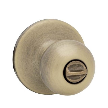 Kwikset Polo Knob Privacy Door Lock with 6AL Latch and RCS Strike Antique Brass Finish 300P-5