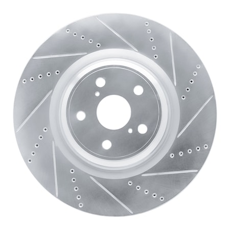 Dynamic Friction Co DFC Brake Rotor - Drilled and Slotted - Silver 631-75030D