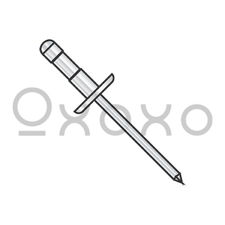Oxoxo 3/16X.250-.500 Low Profile Multi Grip Rivet Zinc, 4000PK 219891