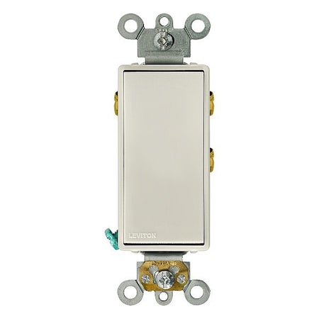 Leviton WallSwitch, 1/2hp, Rocker, 15A, LightAlmond 5685-2T