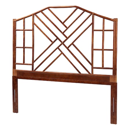 Bali & Pari Kachiri Marbled Tortoise Natural Rattan Headboard - Handcrafted Boho Style Bedroom Backdrop, Queen 269-14696-ZORO