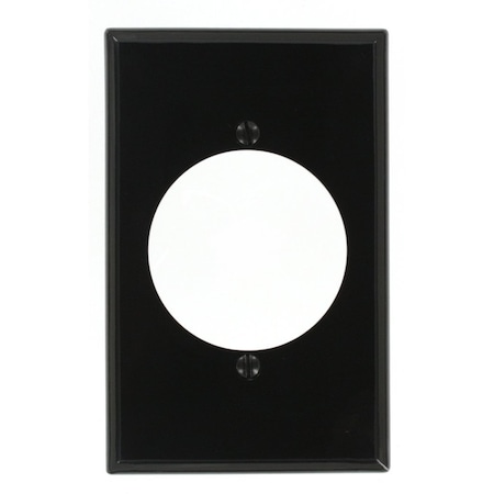 Leviton Receptacle Wallplate, Midway Size, Gang 1, Black 80728-E