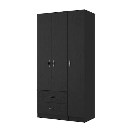 Homeroots 35" Black Two Drawer Combo Dresser 534933