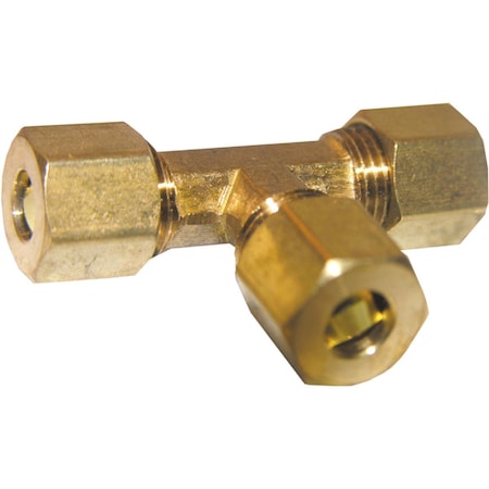 Westlake Pipe & Fittings 3/8''x3/8''x1/4'' Compression Brass Tee 17-6429