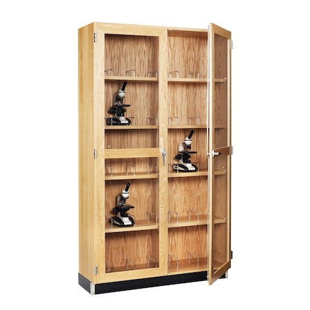 Diversified Spaces Hardwood, Solid Oak Microscope Storage Case, 36 in W, 84 in H 372-3616K