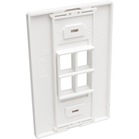 Tripp Lite Single-Gang 4-Port Wallplate Keystone Cat5/6 USB/HDMI/DP/RCA TAA N080-104