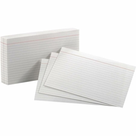 Esselte Oxford Rule Index Cards, 5" x 8", White, 100/Pack 51