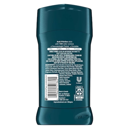 Degree Men Ocean Rush Scent Aluminum Free Whole Body Deodorant Stick, 3 Ounce, 12PK 64340950