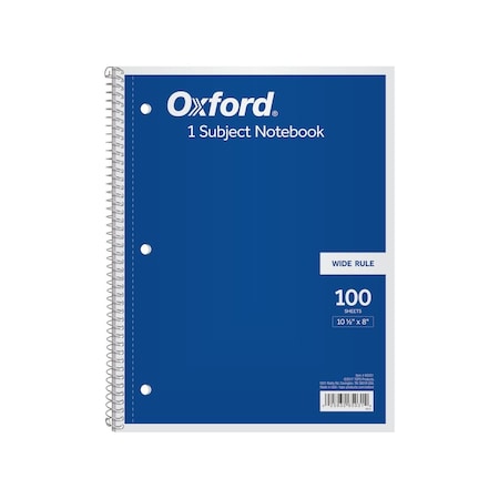 Tops Wide Rule 1-subject Spiral Notebook - 100 Sheets - Wire Bound - 10 1/2in x 8in Sheet Size - 0.25in 65031