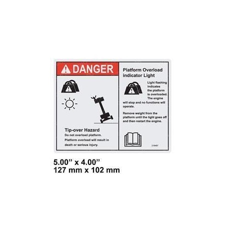 Genie REPLACEMENT DECAL-PLATFORM OVERLOAD 219487