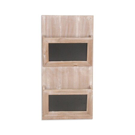 Homeroots Modern Rustic Whitewash Chalkboard Wall Storage 399689
