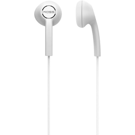 Koss Stereo - White - Wired - 16 Ohm - 70 Hz 20 kHz - Earbud - Binaural - Open - 4 ft Cable 192881