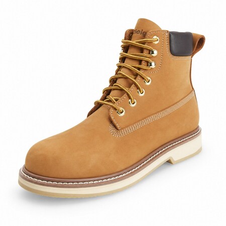 Handpoint Mens 6 in Soft Toe Nubuck Leather Work Boots-Slip Resistant, EH Rated, Wheat, 7.5 84101D-7.5