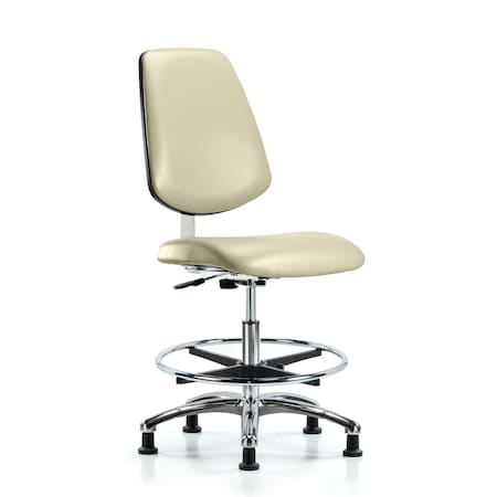 Blue Ridge Ergonomics Clean Room Chair 22" to 29" Height, Vinyl, Adobe White BR-CLR-VMBCH-MB-CR-CF-RG-8501