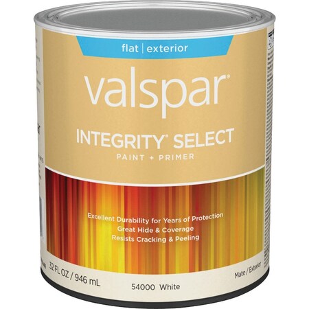 Valspar Integrity Select Flat Paint & Primer Exterior Paint Wht 1 Qt. 028.0054000.005
