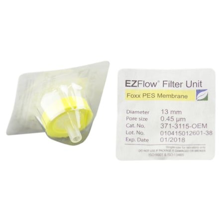 Foxx Life Sciences EZFlow High Particulate Syringe Filter, 0.22um PES, Glass Fiber Prefilter, 25mm, 100PK 372-2216-OEM