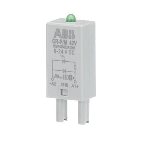Abb CR-P/M 42V Pluggable module diode and LED green, 6-24VDC, A1+, A2-, 10PK 1SVR405652R1000