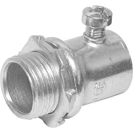 Topaz Electric EMT Connector, 1-1/4", Set Screw, Steel, zinc plated 634S