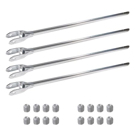 Mytee Products 4-Spring Aluminum Lower Arm for Dump Truck Tarp Systems 78 in Telescopic Arm, 4PK T-ALA78x4