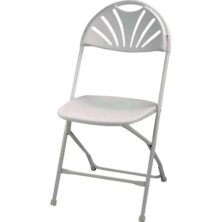Simple Spaces Folding Chair, 15-5/8 in OAW, 21 in OAD, Steel Frame, White CHR-017-1