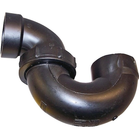 Canplas P-Trap with Union, 1-1/2 in, Hub, ABS, Black 103211NBC