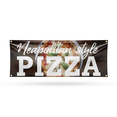 Signmission Neapolitan Pizza, 24 Inch x 72 Inch, Vinyl Banner B-72-30749