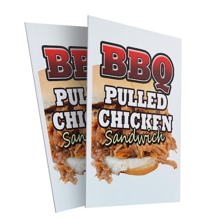 Signmission Bbq Pulled Chicken Sandwich, Plastic Signs Only 24 Inch x 36 Inch, Corrugated Plastic, 2PK CSB-2436-2PACK-BbqPulledChickenSandwich