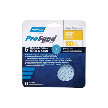 Norton Sanding Disc ProSand 5" Ceramic Alumina Hook and Loop A975 180 Grit Fine 07660703228