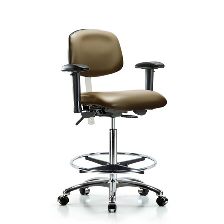 Blue Ridge Ergonomics Vinyl Clean Room Chair, Adjustable Arms BR-NCR-VHBCH-CR-T0-A1-CF-CC-8809