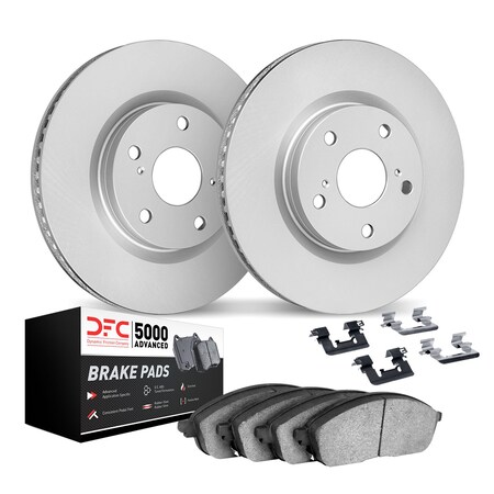 Dynamic Friction Co DFC Geospec Rotors with 5000 Advanced Brake Pads includes Hardware 4512-45000