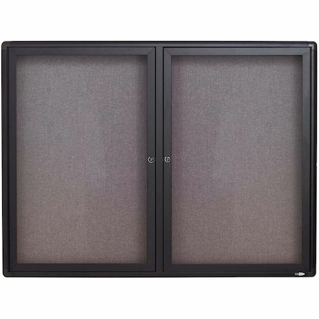 Quartet Enclosed Fabric Bulletin Board 36" x 48", 2 Door 2364L