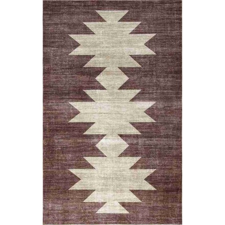 Jonathan Y Peyton Minimalist Geometric Totem Non-Slip Machine-Washable Brown/Cream 8 ft. x 10 ft. Area Rug WSH510G-8
