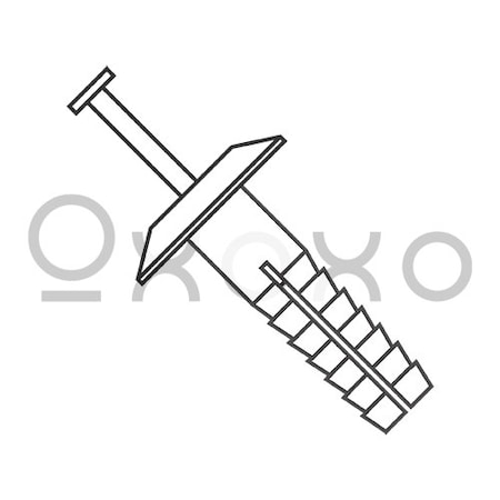 Oxoxo 1/4X6 Two Piece Nylon Anchor Rivet Truss Head Nylon Pin White, 250PK 461862