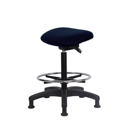 Blue Ridge Ergonomics Vinyl Sit-Stand - Standing Height with Chrome Foot Ring Stationary Glides in Ink Voyager Vinyl VSTSS-RG-CF-RG-2014
