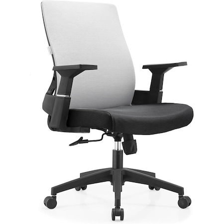 Leisuremod Brio Modern Office Chair with Adjustable Swivel Cotton Upholstered Task Chair BO60W