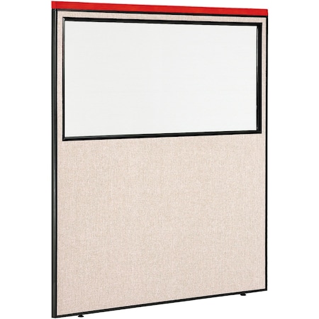 Global Industrial Interion Deluxe Office Partition Panel with Partial Window, 60-1/4"W x 73-1/2"H, Tan 694673WTN
