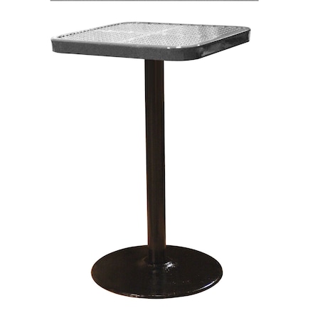 Leisure Craft 24" Square Perforated Pedestal Table, Portable, 40"H, Granite SQ24TAB40-GRANITE