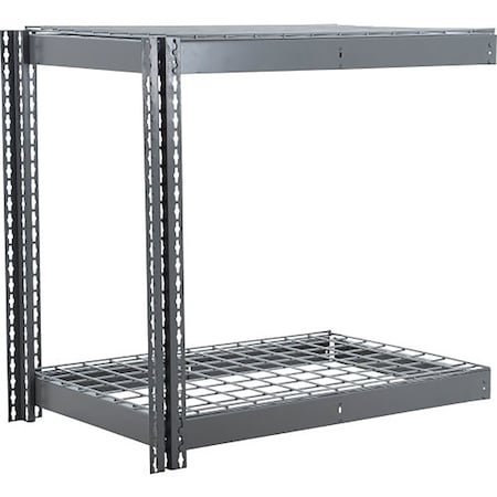 Global Industrial 2 Shelf, Heavy Duty Boltless Shelving, Add On, 48"W x 12"D x 36"H, Wire Deck B3171633