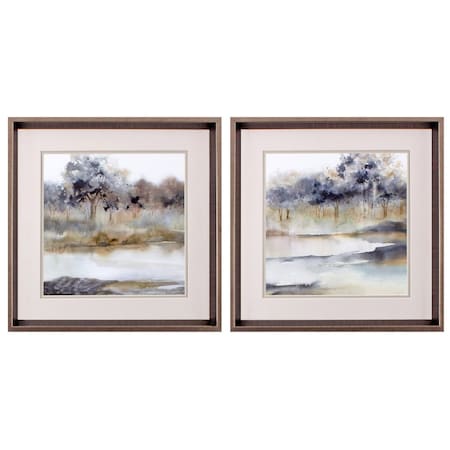 Homeroots Set Of Two Silent Waters Bronze Framed Print Wall Art, 2PK 484177