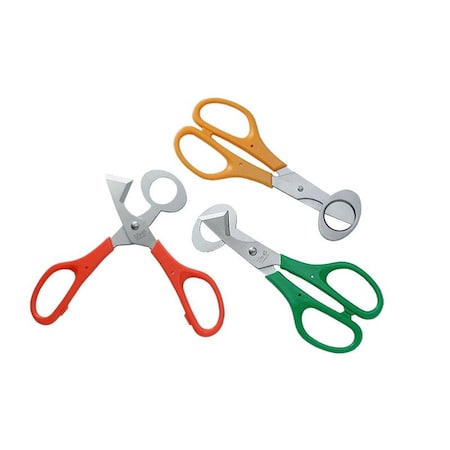 Oblacion 2019 Putch Quail Egg Scissors, Green, Red & Yellow - 3 Piece OB3692964