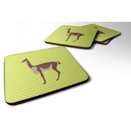 Carolines Treasures Vicugna or Vicuna Green Foam Coaster, Set of 4 BB7743FC