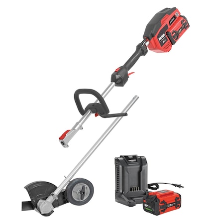Prorun 60V Cordless Attachment Capable Powerhead + Edger Kit with 2.5 Ah Battery and Charger PMC160E