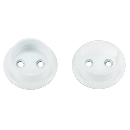 Geo PSM112-WH Metal Pole Socket Set 1-1/2" Diameter White Finish GBH-PSM112-WH