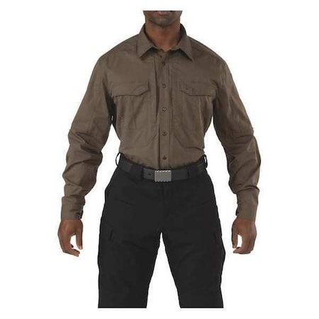 5.11 Stryke Shirt Tall Tundra XL, 38% Cotton, 62% Polyester, Button, 4 Pocket(s), Tundra, XL 72399TABR-192-XL