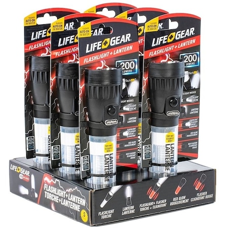 Dorcy Stormproof Series Floating Flashlight and Lantern, AA Battery, LED Lamp, 20 hr Run Time, Clear 41-3744