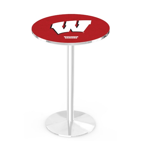 Holland Bar Stool Co 42" Chrome Wisconsin "W" Pub Table, 36" dia. Top L214C4236Wisc-W