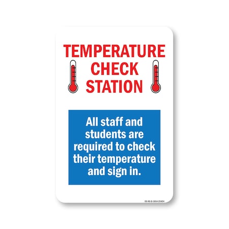 Signmission Public Safety Sign, Temperature Check Station, 14in X 10in Decal, OS-NS-D-1014-25434 OS-NS-D-1014-25434